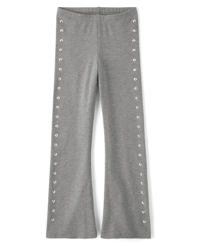 Girls Studded Flare Leggings