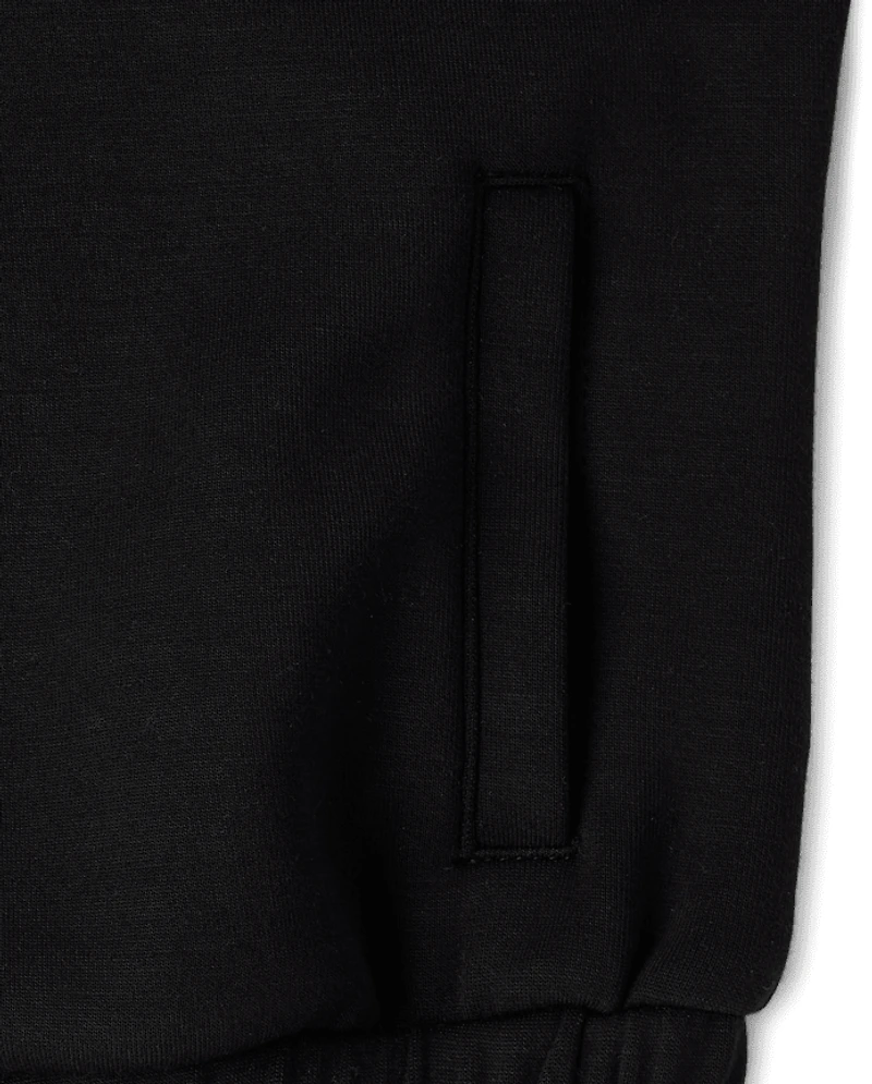 Girls Scuba Cropped Zip Up Jacket