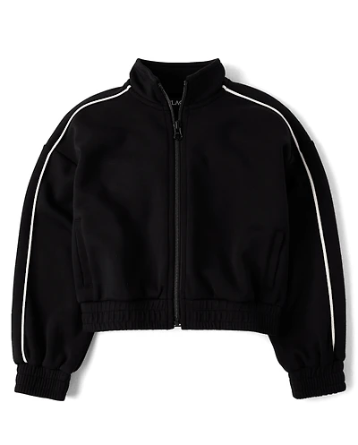 Girls Scuba Cropped Zip Up Jacket
