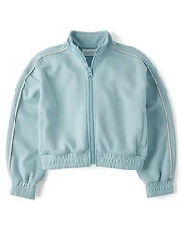 Girls Scuba Cropped Zip Up Jacket