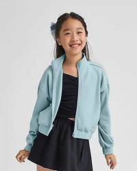 Girls Scuba Cropped Zip Up Jacket