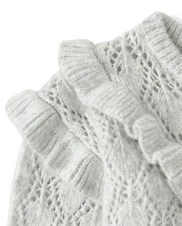 Girls Ruffle Pointelle Sweater