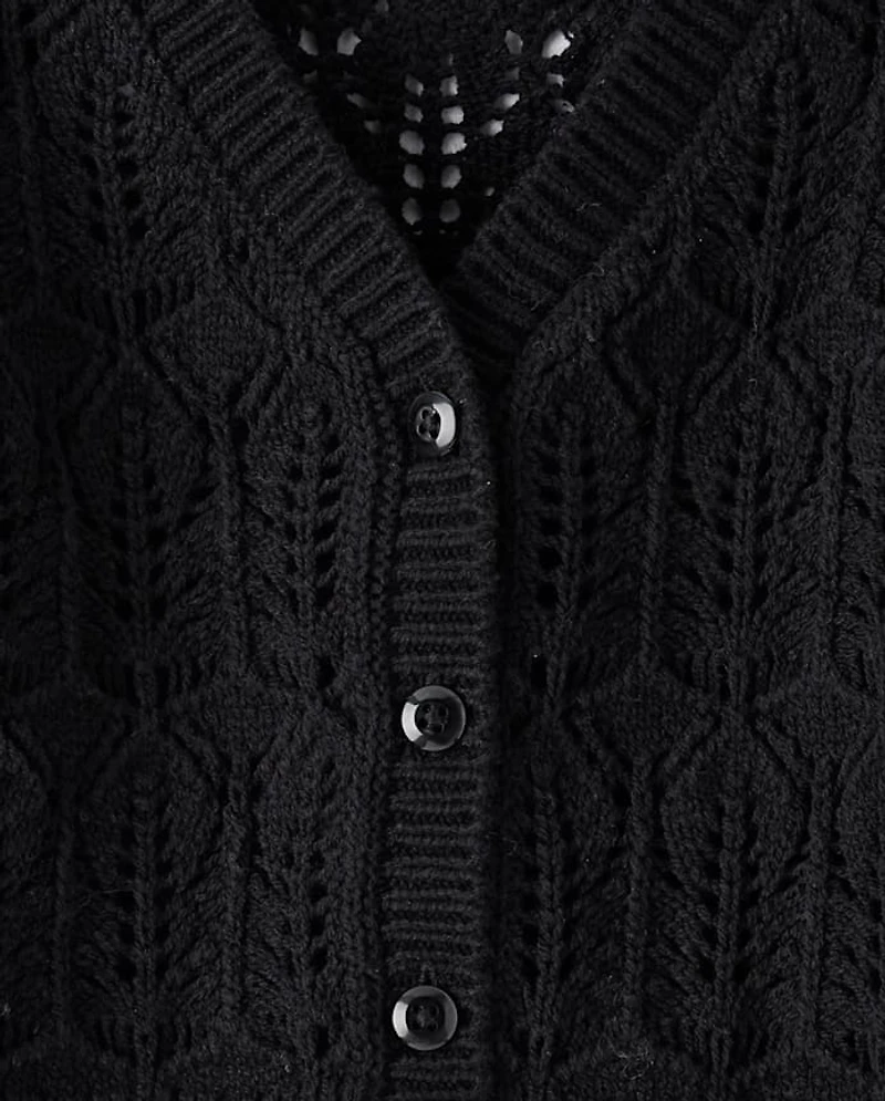 Girls Pointelle Cardigan