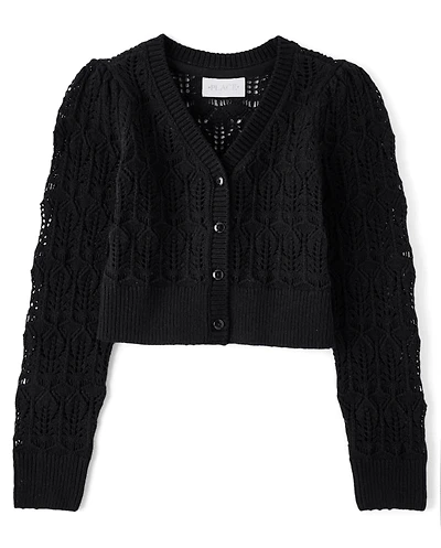 Girls Pointelle Cardigan