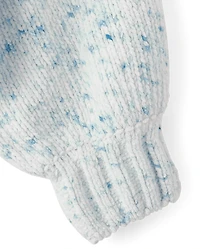 Girls Bow Back Cable Knit Chenille Sweater