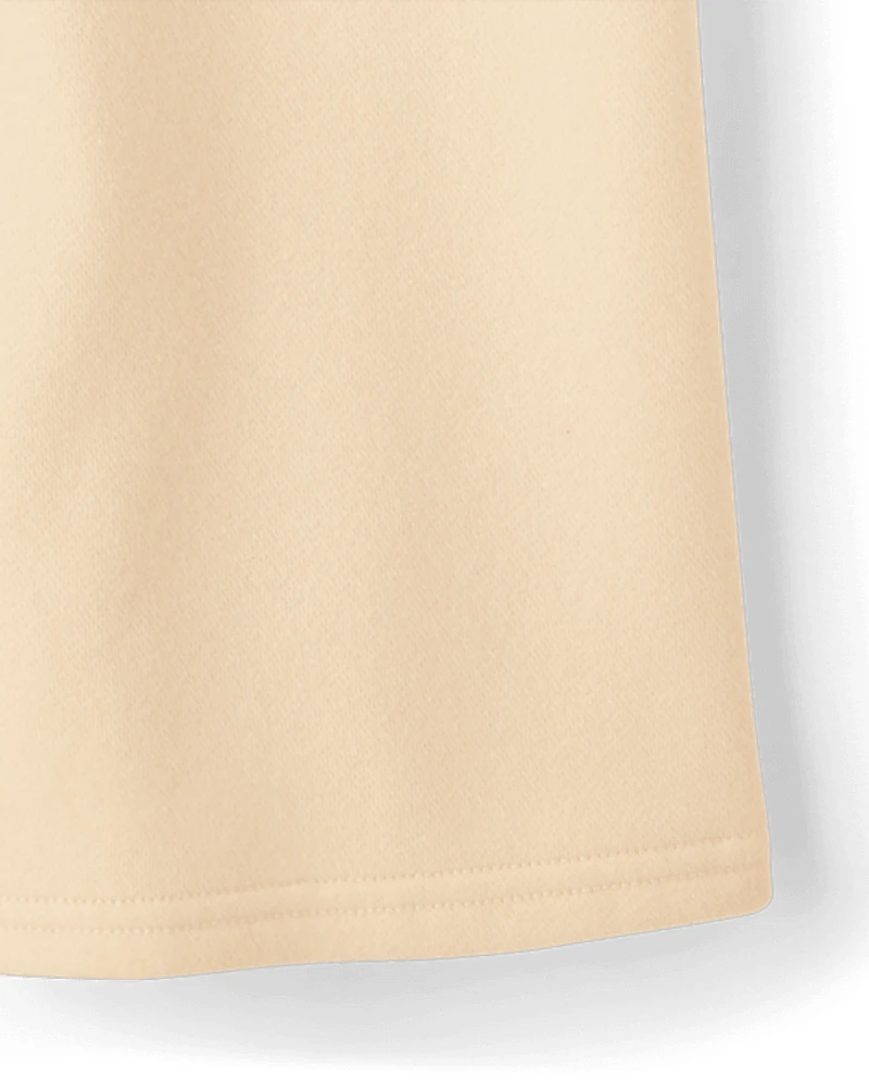 Girls Premium Fleece Wide Leg Cargo Pants