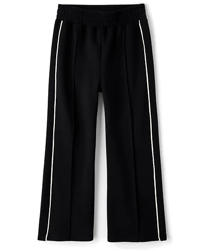 Pantalon de détente à jambe large en néoprène plis pour fille