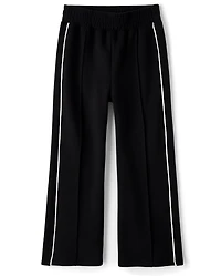 Pantalon de détente à jambe large en néoprène plis pour fille