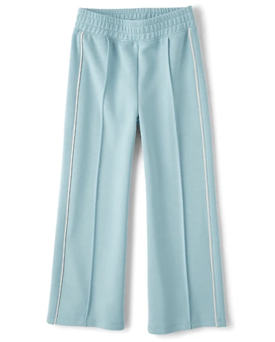 Girls Pintuck Scuba Wide Leg Lounge Pants