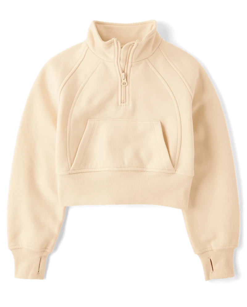 Girls Premium Fleece Quarter Zip Pullover