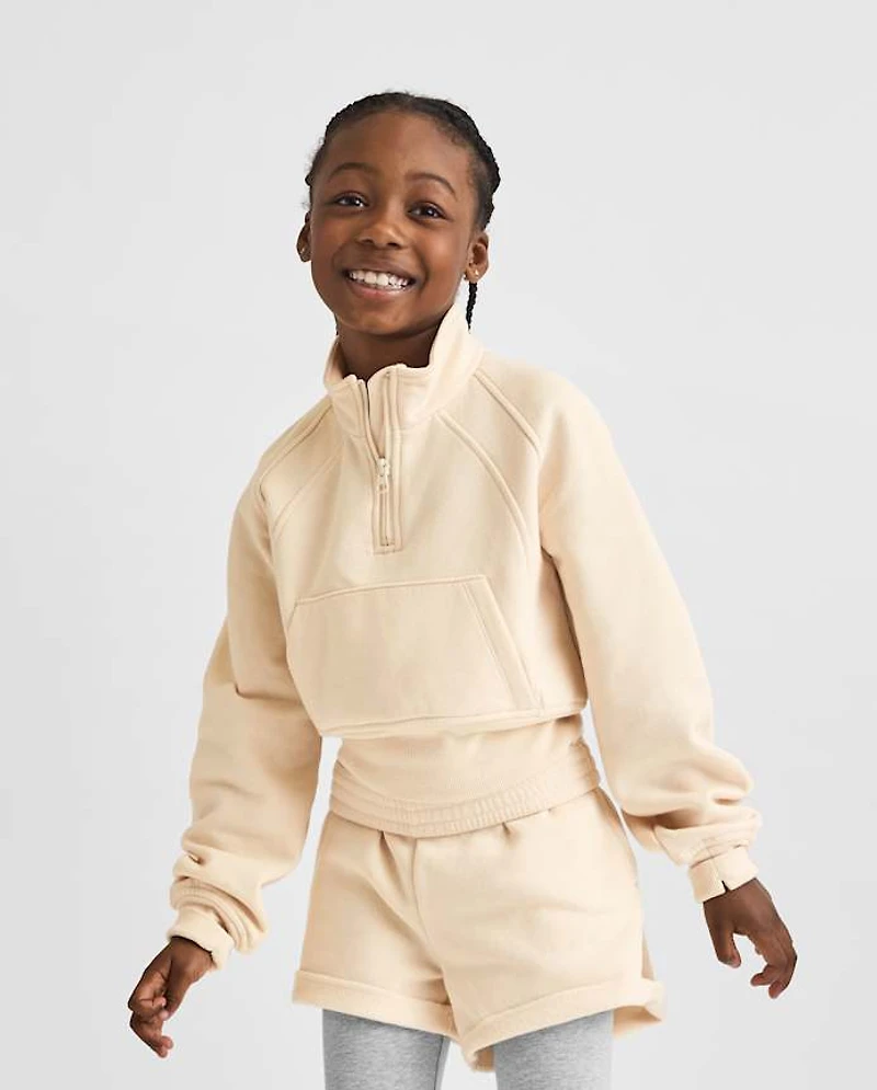 Girls Premium Fleece Quarter Zip Pullover