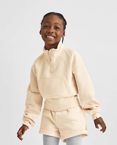 Girls Premium Fleece Quarter Zip Pullover