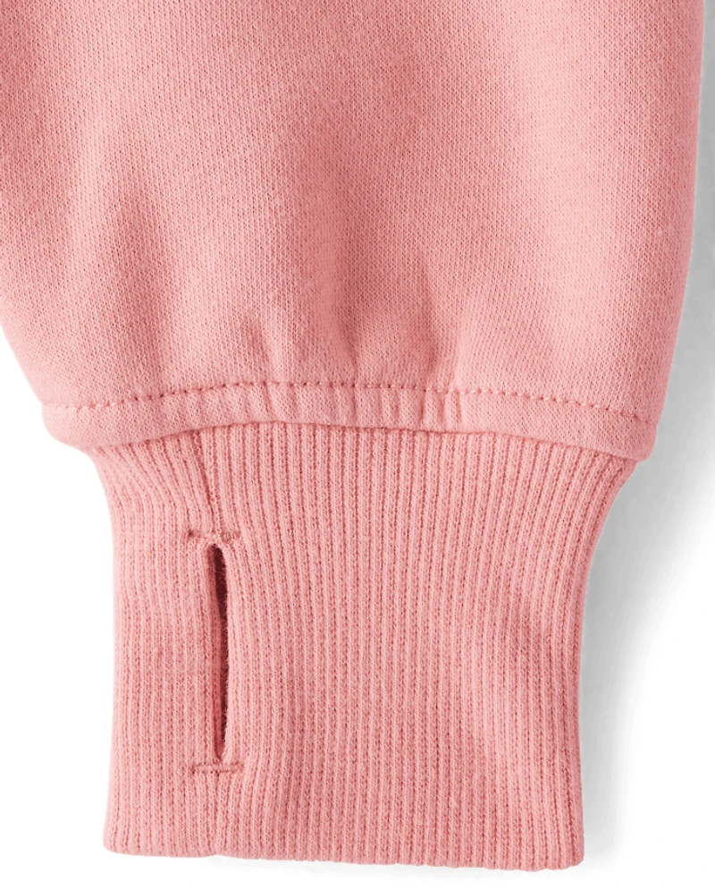 Girls Premium Fleece Quarter Zip Pullover