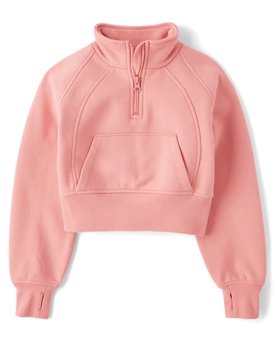 Girls Premium Fleece Quarter Zip Pullover