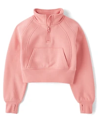 Pull en polaire premium à quart de zip pour fille
