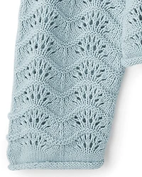 Girls Scalloped Pointelle Sweater