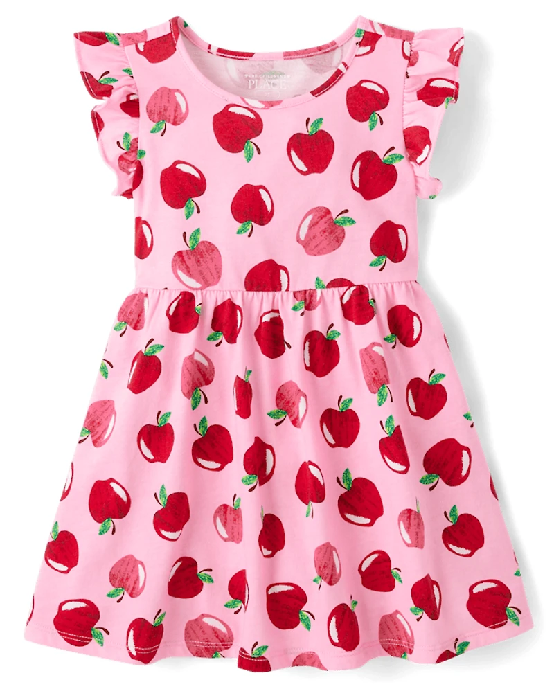 Baby And Toddler Girls Apple Flutter Dress