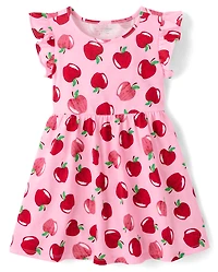 Baby And Toddler Girls Apple Flutter Dress
