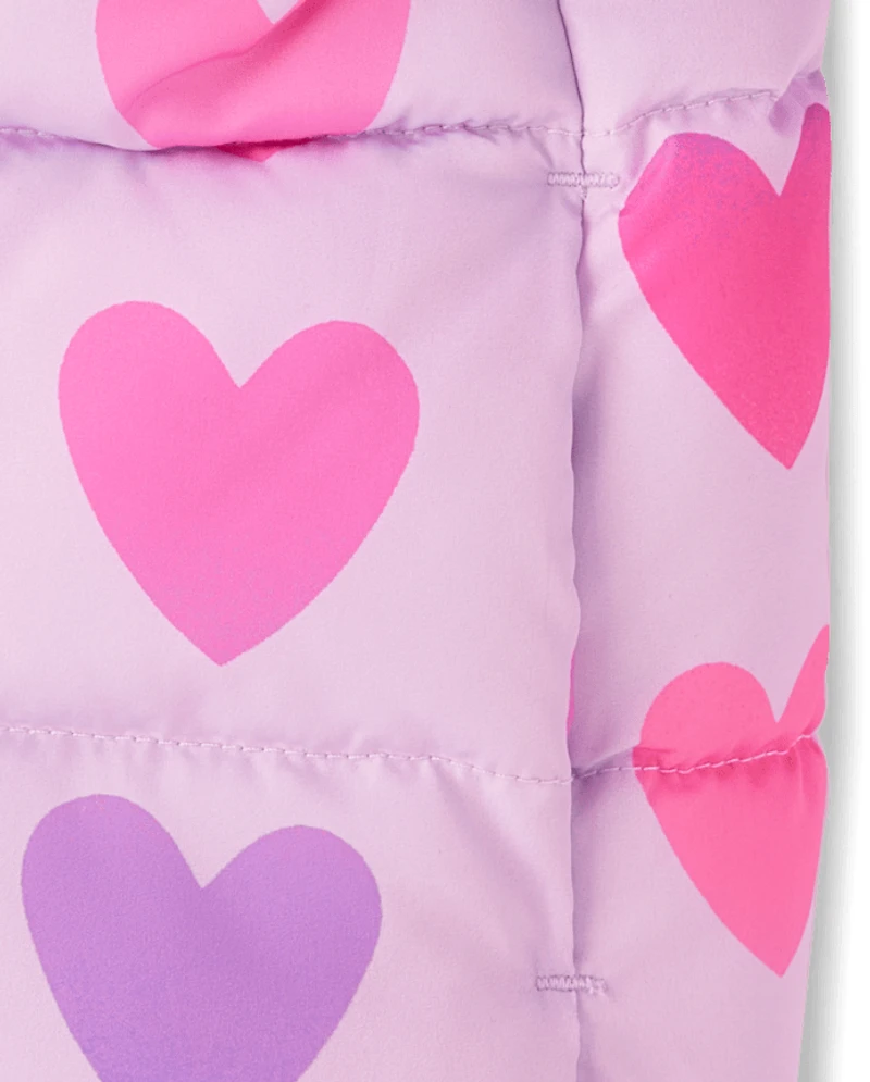 Toddler Girls Print Hooded Puffer Jacket