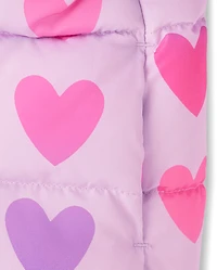 Toddler Girls Print Hooded Puffer Jacket