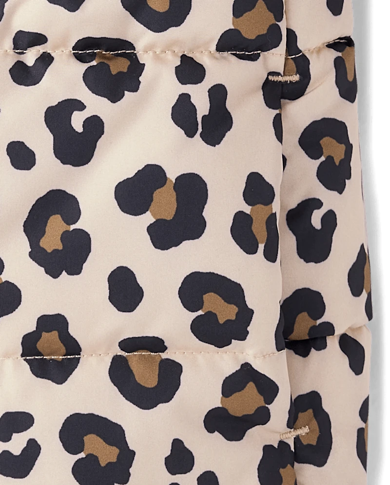 Toddler Girls Print Hooded Puffer Jacket