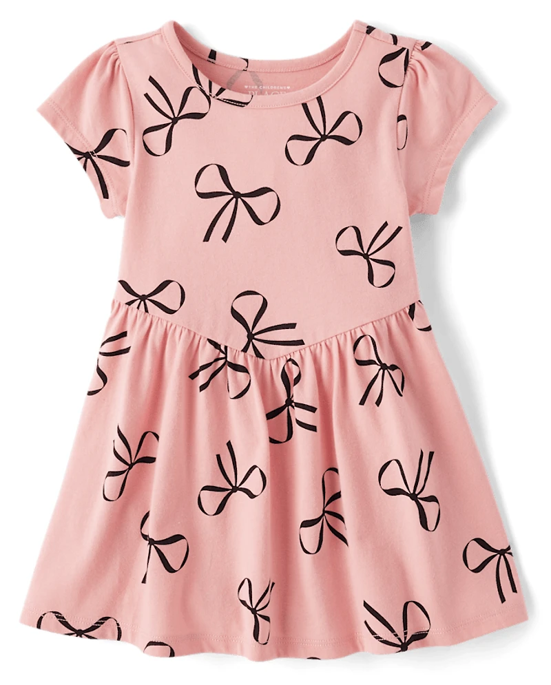 Baby And Toddler Girls Bow V Waist Dress