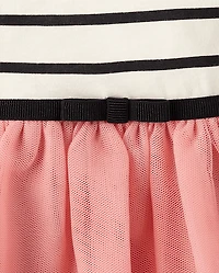 Baby And Toddler Girls Striped Heart Tutu Dress