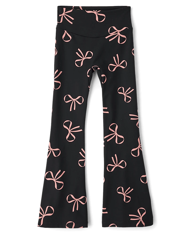 Leggings évasés taille haute imprimés pour filles