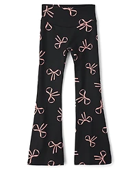 Leggings évasés taille haute imprimés pour filles