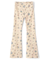 Girls Print High Rise Flare Leggings