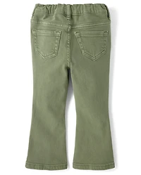 Toddler Girls Garment Dyed High Rise Flare Jeans