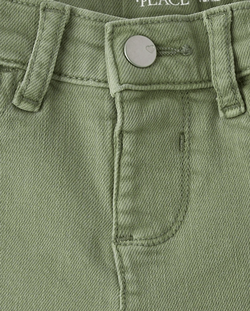 Toddler Girls Garment Dyed High Rise Flare Jeans