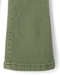 Toddler Girls Garment Dyed High Rise Flare Jeans