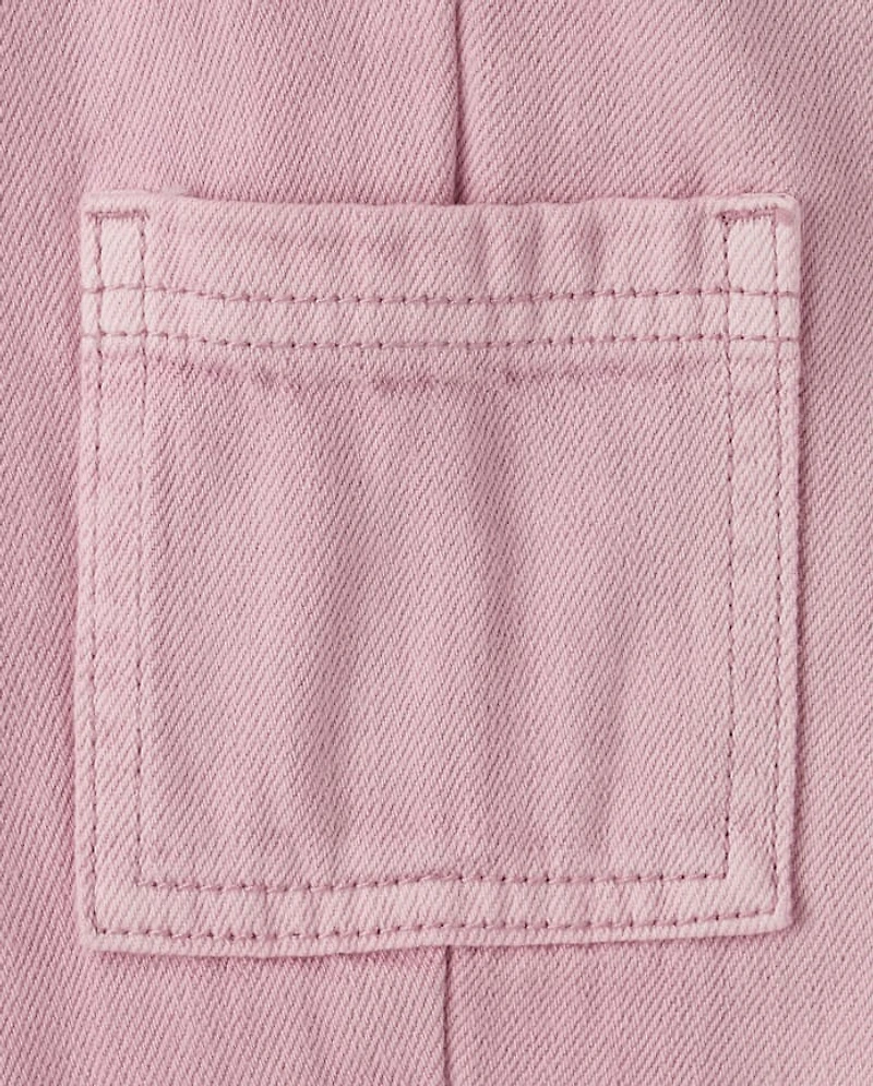 Jean utilitaire teint en pièce pour petite fille