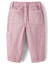 Toddler Girls Garment Dyed Utility Barrel Jeans