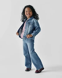 Toddler Girls Bow Wide Leg Jeans