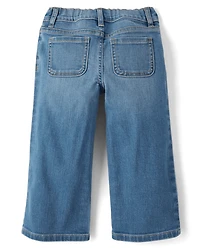 Toddler Girls Bow Wide Leg Jeans
