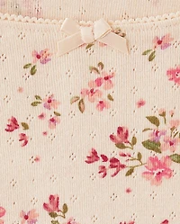 Girls Floral Pointelle Baby Tee