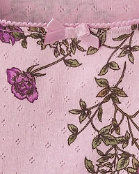 Girls Floral Pointelle Baby Tee