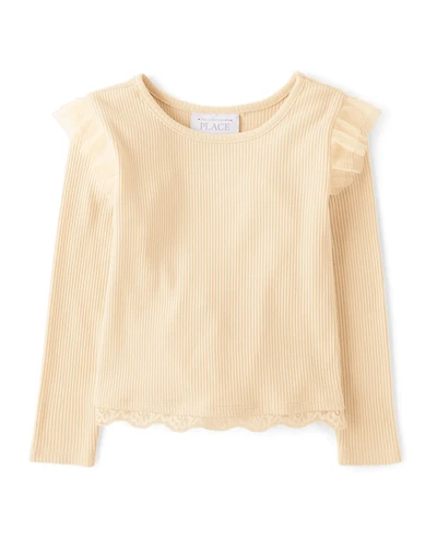 Baby And Toddler Girls Pointelle Flutter Top