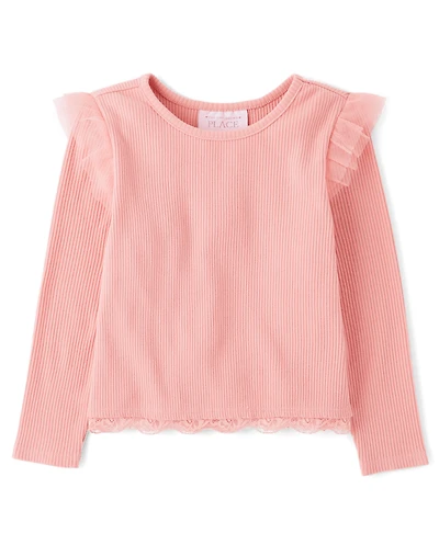 Baby And Toddler Girls Pointelle Flutter Top