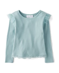 Baby And Toddler Girls Pointelle Flutter Top