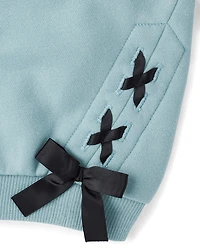 Sweat-shirt en polaire premium à lacets pour petite fille