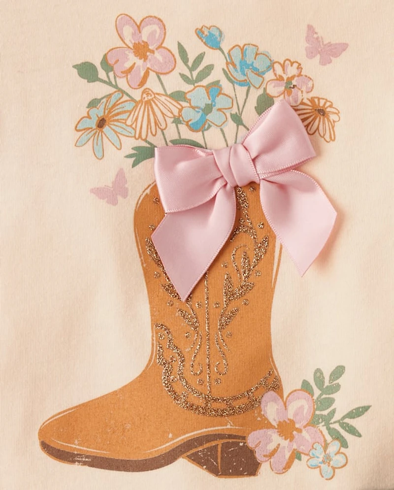 Toddler Girls Cowgirl Boot 2-Piece Outfit Set