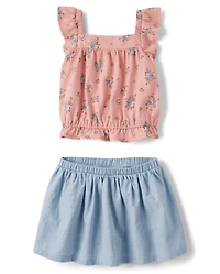 Toddler Girls Floral 2-Piece Outfit Set