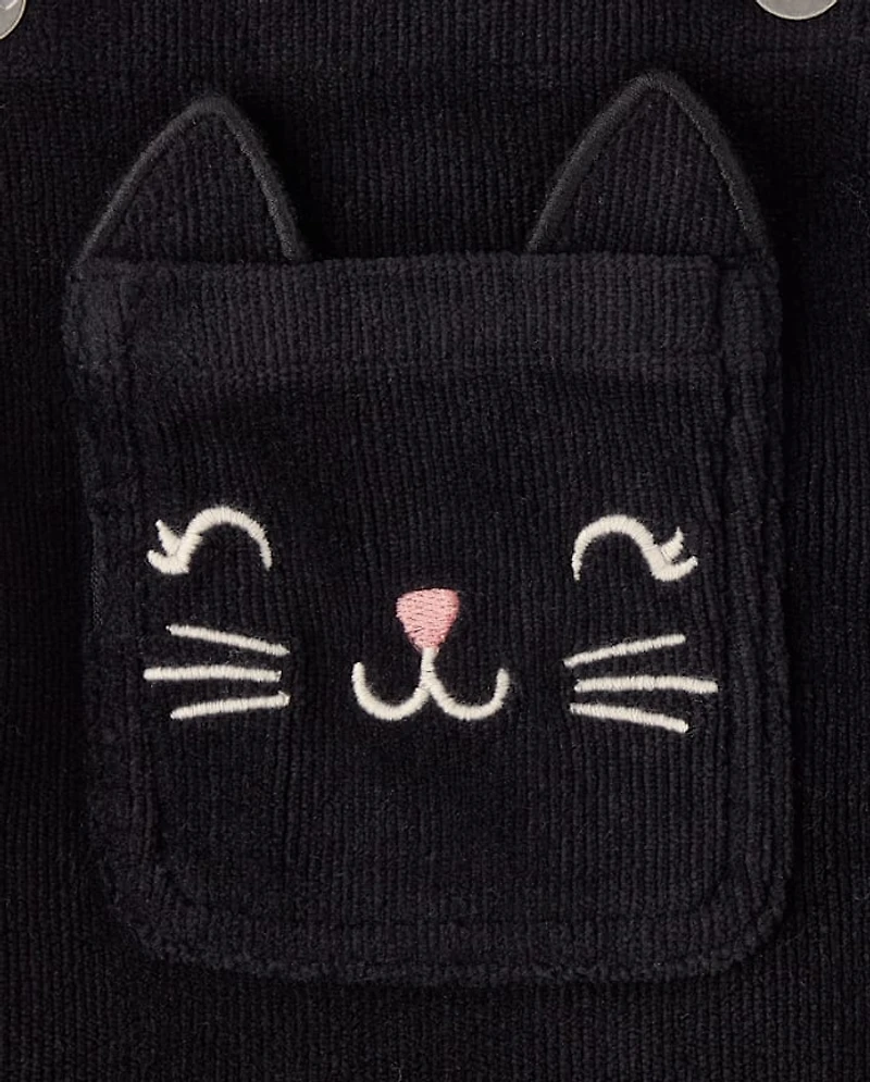 Toddler Girls Cat Skirtall 2-Piece Outfit Set