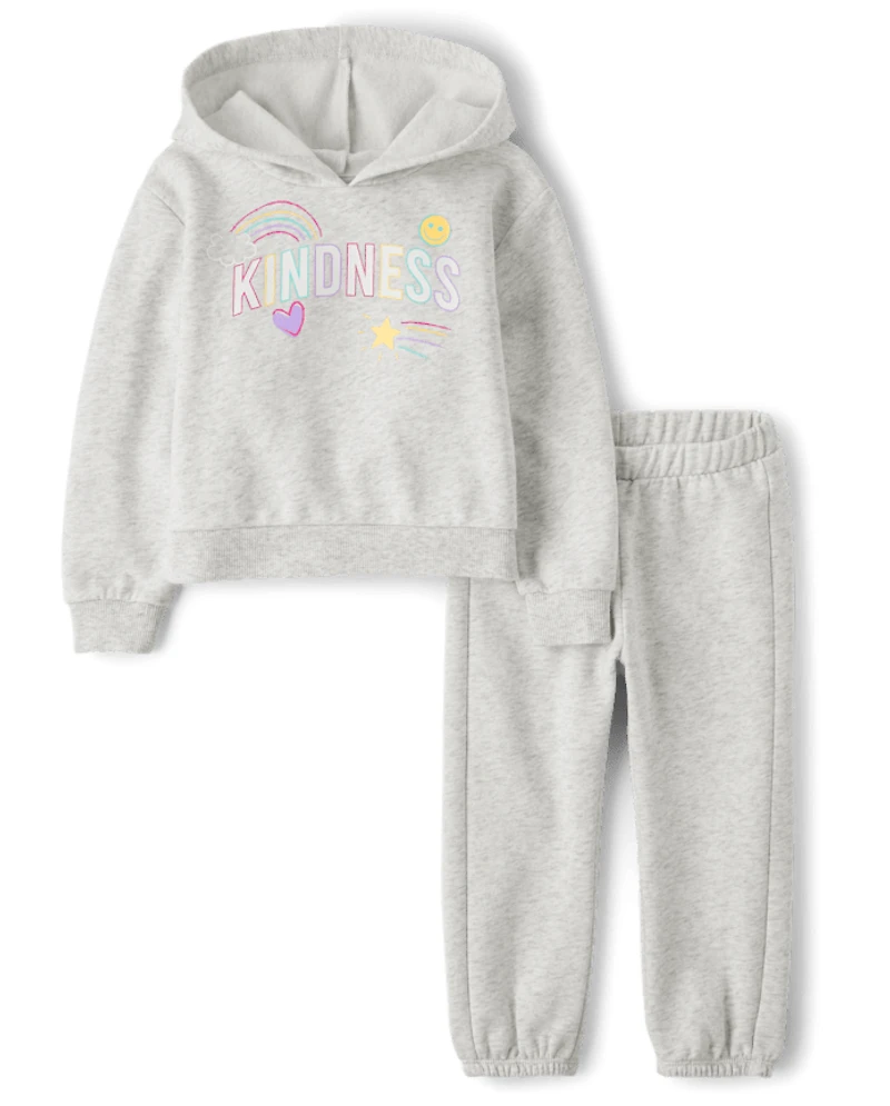 Toddler Girls Graphic Fleece 2-Piece Outfit Set