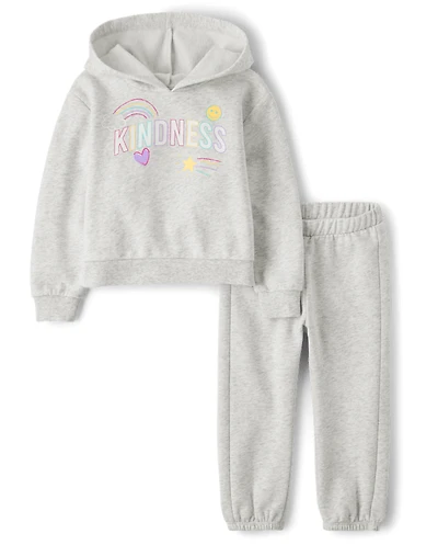 Toddler Girls Graphic Fleece 2-Piece Outfit Set