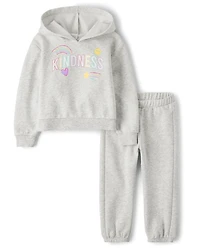 Toddler Girls Graphic Fleece 2-Piece Outfit Set