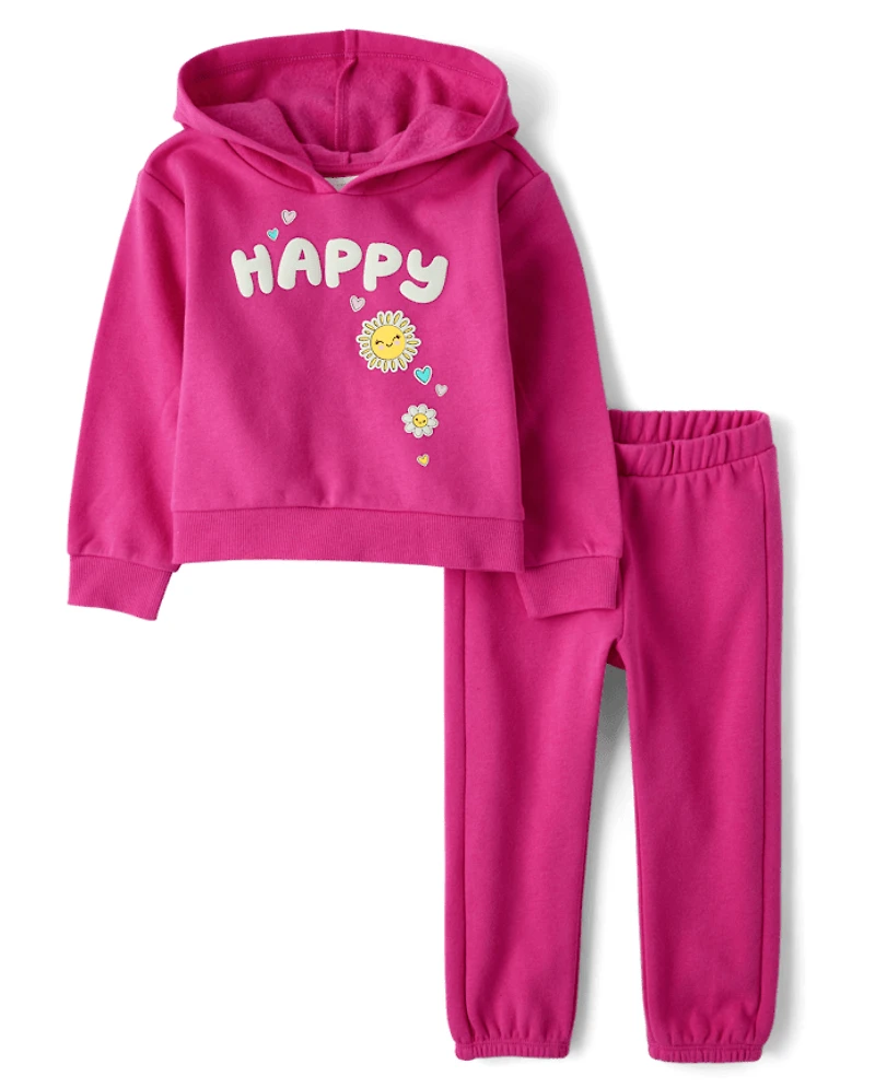 Toddler Girls Graphic Fleece 2-Piece Outfit Set